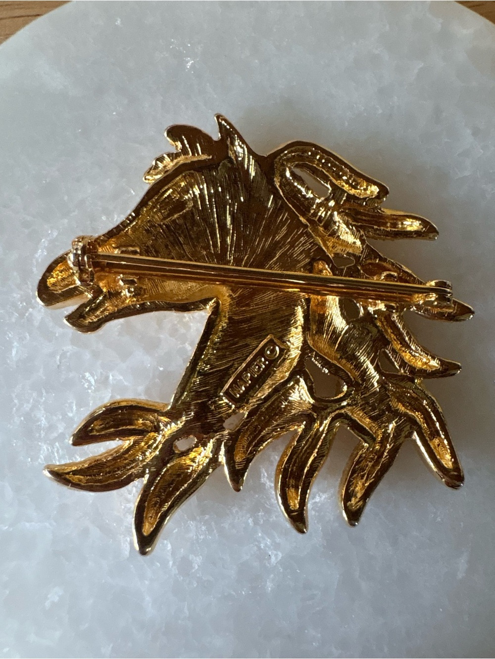 Napier Vintage Gold Tone wild Horse Brooch - Picture 6 of 10